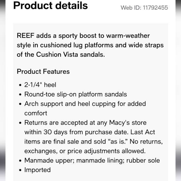 Reef Cushion Vista Hi Slip-on Platform Slide Sandals Women's Size 9 - Picture 15 of 15